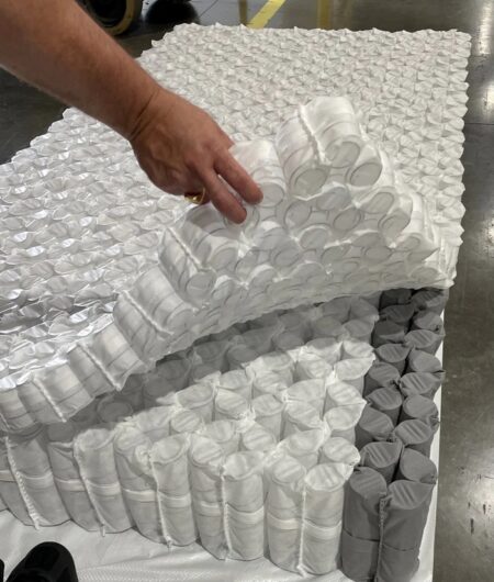 Two pocketed coil units serve as the comfort (QuadMini) and support layers in DIY mattresses from Pocket Coil Store