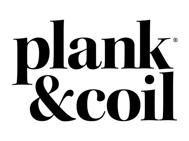 The image featuring Plank & Coil logo emphasizing eco-friendly, sustainable, and non-toxic mattress options. Perfect for educating consumers on natural and organic mattress choices.