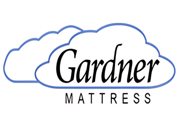 Soft cloud illustration with Gardner Mattress logo, emphasizing quality mattresses, sleep comfort, and mattress-buying guidance.